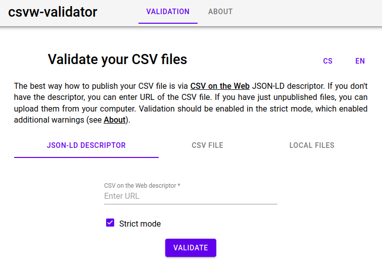 Obrázek 3. csvw-validator